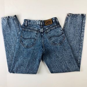 High Waisted Lee Acid Wash Mom Jeans